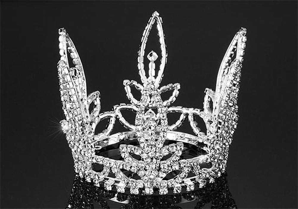Bridal Bride / Flower Girl Crystal Rhinestone Full Circle Round Mini Tiara Crown XT1707-0